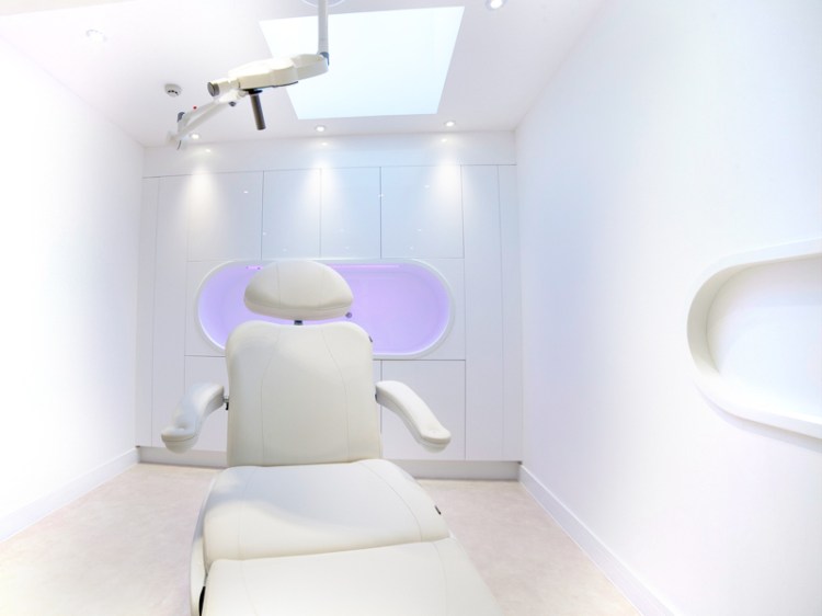 Aesthetic treatment room at PHI Clinic, Harley Street