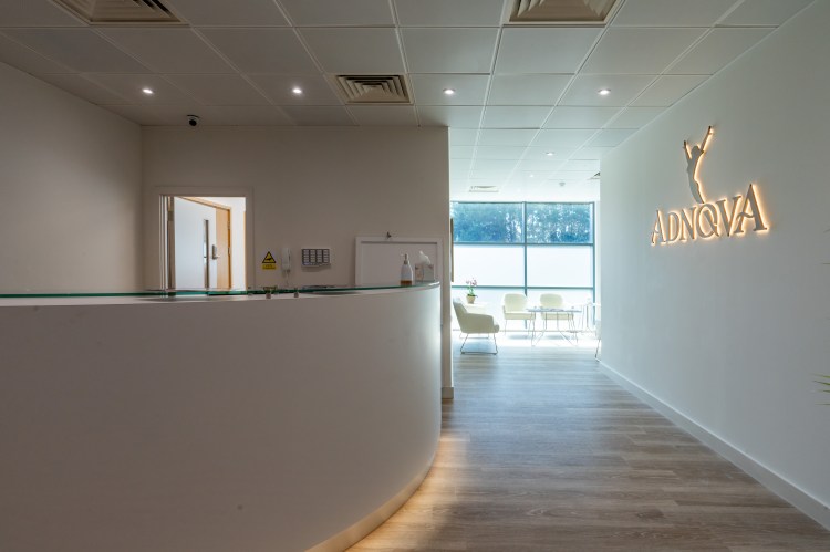 reception at Adnova clinic
